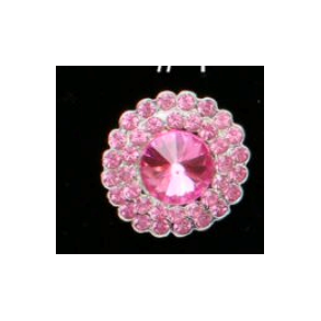 BLINGKNAPP  Rosa/Slv 20mm